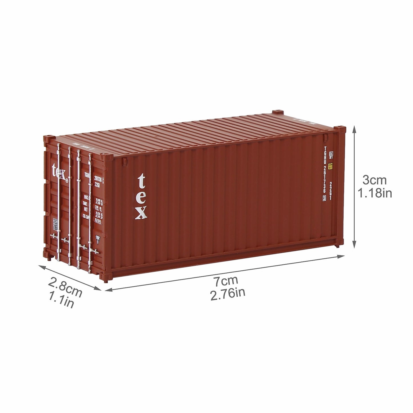 Evemodel 1pc HO Scale 1:87 20ft Shipping Container Model Railway Cargo Box 20' Container C8726