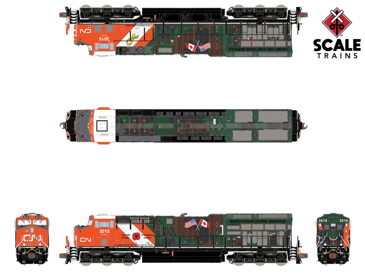 Scaletrains Rivet Counter Canadian National ET44AC #3015 DCC & Sound