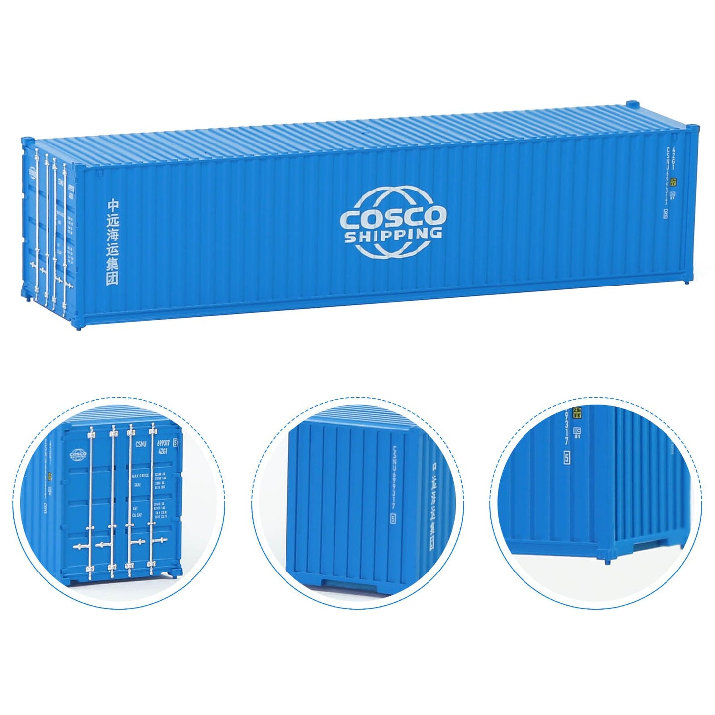 Evemodel Container 1 Unit N Scale 1:160 40ft Shipping Container 40' Cargo Box with Magnets C15008