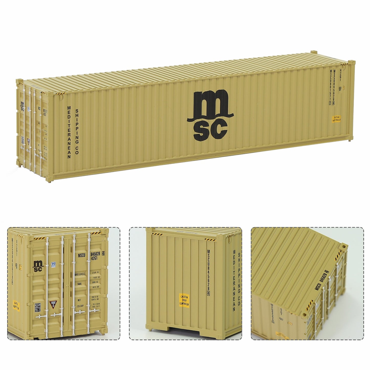 Evemodel 3pcs Same HO Scale 1:87 40ft Shipping Containers 40' Cargo Box Different Road Name C8746