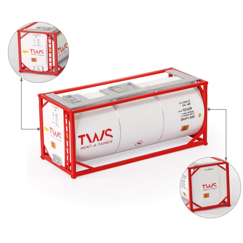 Evemodel C8723 2pcs HO Scale 1:87 20ft Oil Tank Shipping Container