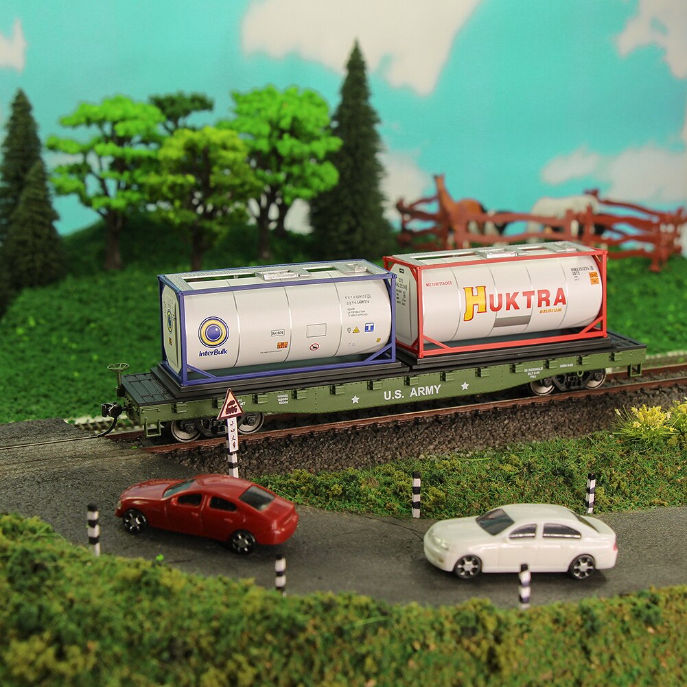 Evemodel 1pc HO Scale 20ft Oil Tank Car 1:87 Container Freight Cars Model Trains C8723