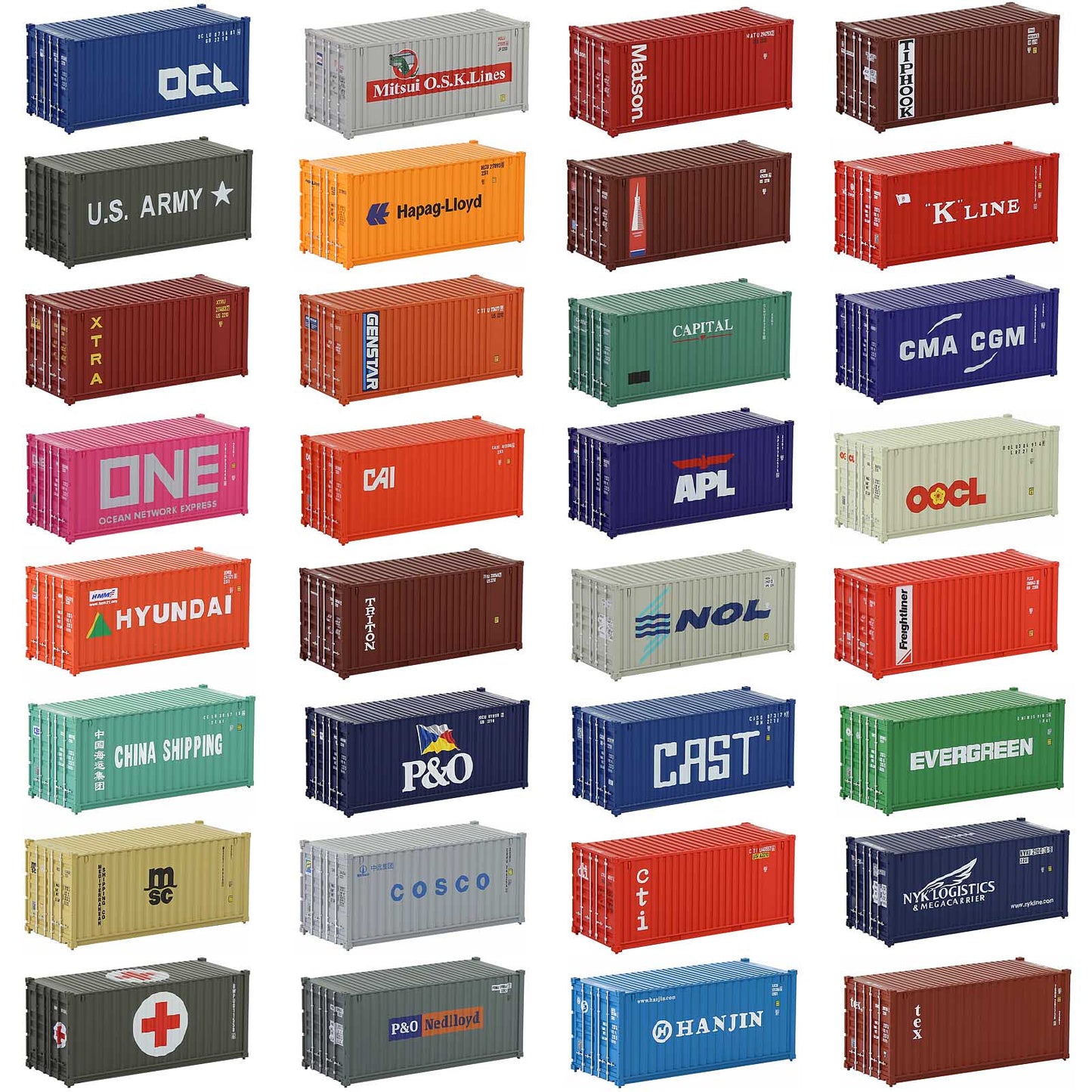 Evemodel 1pc HO Scale 1:87 20ft Shipping Container Model Railway Cargo Box 20' Container C8726