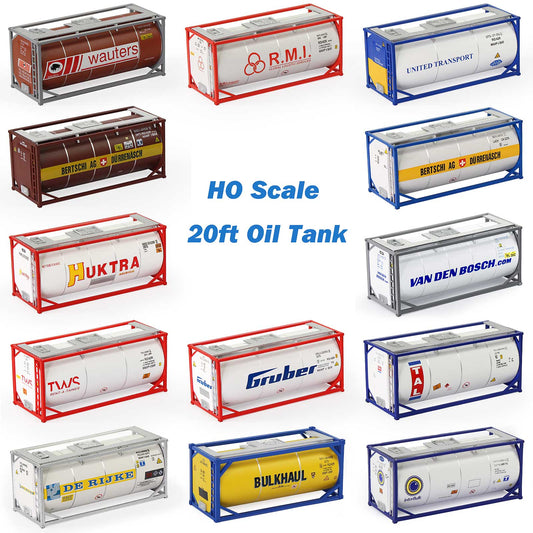 Evemodel C8723 2pcs HO Scale 1:87 20ft Oil Tank Shipping Container